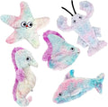 Sedioso Dog Toys Pack, Durable Unstuffed Animal Dog Chew Toy, Large Soft Plush Dogs Toys Set, Dog Squeaky Toy for Small, Middle, Large Breed(5-Pack, Ocean Animals)