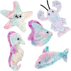 Sedioso Dog Toys Pack, Durable Unstuffed Animal Dog Chew Toy, Large Soft Plush Dogs Toys Set, Dog Squeaky Toy for Small, Middle, Large Breed(5-Pack, Ocean Animals)
