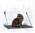 K&H Cat Window Perch, EZ Mount Kitty Sill - Fits 27in Wx23in H Glass Spaces | Sturdy Cat Window Hammock Bed, Steel Frame, Sturdy Suction Cups, Washable Shelf Cover, Foldable, 23x12in, Gray