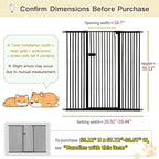 Lumizone Extra Tall Cat Gate 55.12" High 29.92"-59.44" Wide Pet Gate Black | Dog Gate for Doorway Hallway Stairs Pressure Mounted Extra Wide 1.37" Gap No Drilling Auto-Close One-Handed Operation