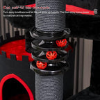 YARUOMY Gothic Castle Cat Tree, 68.9in Black Tall Cat Tower with Coffin Cat Bed, Spacious Cat Condo for Large Cats, Scratching Posts, Spider Hanging Ball,Basket,Cat Ball Track Toy