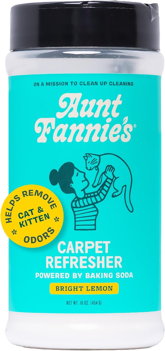 Aunt Fannie's Cat Carpet Refresher, Bright Lemon, 16 oz, Pack of 1 | Neutralizes Litter & Kitty Odors, Freshens Busy Areas, Safe for Rugs Upholstery & Fabric Surfaces, Cat and Kitten Safe