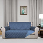 PureFit Reversible Quilted Couch Covers for Dogs Loveseat Sofa Cover 54" | Dark Blue/Light Blue, Water Resistant Couch Protector, Washable Pet Couch Cover with Non Slip and Elastic Straps For Kids