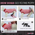 FUAMEY Recovery Suit for Dogs, Dog Onesie for Surgery Female Surgical Suit | Female Dog Onesie for Heat Cycle, Dog in Heat Diapers, Dog Wound care, Spay Cone Alternative after Surgery Rose Stripes M