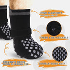 KOOLTAIL Anti Slip Dog Socks Shoes for Hot Pavement to Prevent Licking Paws Scratching, Pet Boots & Paw Protector for Hardwood Floors, Dog Grip Booties for Small Medium Large Senior Dogs, Black XS