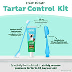 TropiClean Fresh Breath Oral Care Kit - Soft Bristle Finger Toothbrush - Dog Tooth Brushing Kit - Peanut Butter and Honey Flavor Dog Toothpaste