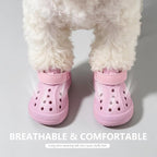 EXPAWLORER EVA Dog Shoes for Hot Pavement, Non-Slip Waterproof Reflective Adjustable Dog Booties Boots & Paw Protectors, Easy ON & Off Rugged Sole for Small Medium Large Dog Outdoor Walking (Pink,7)