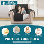 Turquoize 100% Waterproof Sofa Covers Chair Cover Slipcover Couch Protector Triple Non-Slip Sofa Slipcover for 1 Cushion Furniture Protector for Pets, Kids,Dog (Chair 23", Black)