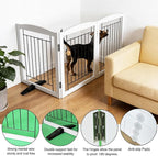 Dog Fence Indoor,Dog Gate Indoor for Doorway pet gate -3-Panel Freestanding, Hallways, House or Stairs -60x24-Inch Retractable Foldable Expandable Wood Pet by SFJC (White) ﻿ ﻿