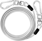 jenico Dog Tie Out Cable: 50 ft Dog Lead for Yard - Heavy Duty Chain Leash Outside for Small Large Dogs Up to 505 lbs - Outdoor Dog Runner Tether