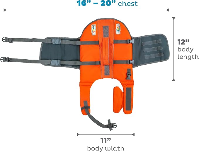 Outward Hound Granby Splash Orange Dog Life Jacket, Small