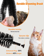 Large Cat Self Groomer, Heavy Woven Sisal Pad with Mouse Toy | Easy To Clean, Enhanced Brush Holder, Durable Sisal Base, Durable Brush, Cat Face Scratchers, Cat Body Massager, Black