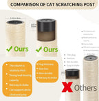 54" Modern Cat Tree Tower for Indoor Cats, Oak Cat Scratching Tree for Multiple Large Cats, Manual Hand Woven Luxury Cat Condo, Unique High-end Design Cat Furniture Activity Centre, Easy Clean
