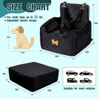 Dog Car Seat for Small Dogs, Dog Booster Seat Filling in Thick Memory Foam with 2 Safety Leashes and Storage Pocket, Suitable for Pet Under 30lb or 2 Puppies (Black)