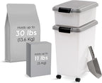IRIS USA Dog Food Storage Container, Up to 30+11 lbs, Gray/Dark Gray | Made in the USA, Includes 2-Cup Scoop & Wheels, Airtight Seal, BPA-Free, Bird Seed, Cat food, Cat Litter, Treats, Toys