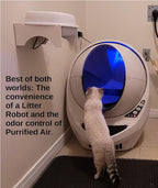 Litter Box Air Purifier- Eliminates litter box and ferret cage odor fast and completely with more long-lasting and powerful filter media and more air flow - by Purrified Air, the one that works