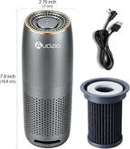 Aucleia Mini Portable Air Purifier for Car Office Travel, Cool Gray | Compact Air Purifier With Aromatherapy Function, Usb Powered Mini Usb Air Purifier Removes Pet Odor, Smoke, Dust And Pollen