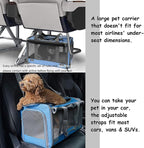 GAPZER Pet Carrier for Large and Medium Cat, Soft-Sided Pet Crate for Puppy | Dog Collapsible Travel Kennel Bag Privacy Protection, Big Kitty 20 pounds Carrying Cage Portable Home Outdoor Taxi Carseat