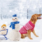 HOMIMP Dog Sweater Argyle - Warm Sweater Winter Clothes Puppy Soft Coat, Ugly Dog Sweater for Small Medium and Large Dogs, Pet Clothing Boy Girl Pink
