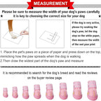 QUMY Dog Shoes for Hot Pavement, Dog Snow Boots & Paw Protectors for Winter | Dog Booties Medium Large Size Dogs, Water-resistant in the Rain, Outdoor Walking, Indoor Hardfloors Skid-resistant Sole Pink
