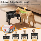 URPOWER Mess Proof Elevated Dog Bowls 4 Height Adjustable Raised Stand | No Spill Water Bowl, Slow Feeder Dog Bowls, Non-Slip Food and Water Bowl Set for Small, Medium & Large Dogs