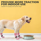 EXPAWLORER Dog Socks to Prevent Licking Paws, Dog Shoes for Hot Pavement, Anti Slip Dog Booties for Hardwood Floors, Dog Boots & Paw Protectors for Small Medium Large Senior Dogs, Pink XS