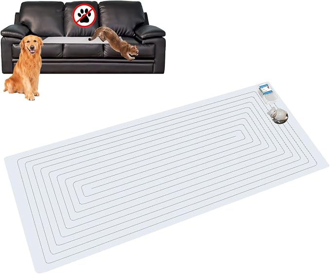 SEERWAY Scat Pet Shock Mat with Tester for Dog & Cat: 3 Training Modes | Keep dogs & cats off couch, bed, counter top Indoor, Build No-Pet boundary, Easy to clean, use and store, Battery operated