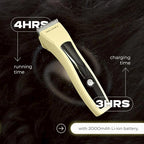 Cordless Pet Trimmer for Dogs & Cats – Rechargeable Grooming Clipper with Detachable Metal Blade, Low-Noise Motor, Supports Optional Blade Lengths (Parent) (Yellow, Combs Bundle)