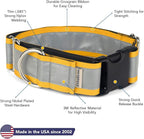 If It Barks - 1.5" Reflective Martingale Collar with Quick Snap Buckle for Dogs - Adjustable - Made in USA - Strong, Durable, and Comfy - Ideal for Training - Fits Most Breeds - Medium, Yellow Gold