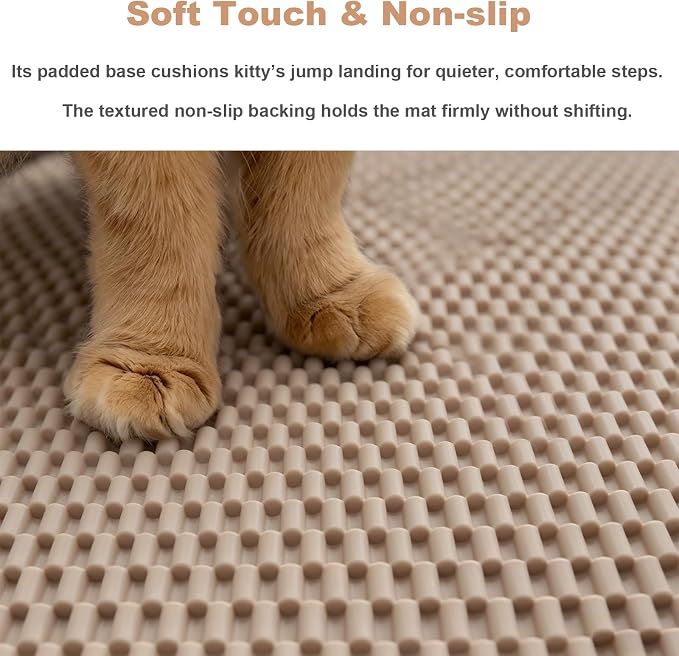 Cat Litter Mat, 35"x23" Large Litter Trapping Mat for Litter Box | Waterproof, Non-Slip Kitty Pad, Urine-Resistant, Scatter Control, Cut to Fit
