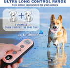 Dog Shock Collar, Waterproof Dog Training Collar with Remote 1000FT, Rechargeable Electric Shock Collar for Large Medium Small Dogs (8-120 Lbs), 3 Training Modes, Beep, Vibration, Safe Shock