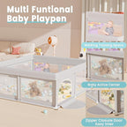 Hiaksedt 50 x 50 inch Baby Playpen with Mat | Small Playpen for Babies and Toddlers Baby Fence Playards