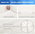 MAXIJIN Stretch Chair Cover Chair Slipcovers with Arms, 1-Piece Couch Sofa Chair Covers for Living Room, Non Slip Armchair Cover (31"-46") Furniture Protector Dogs Pet Friendly (Chair, White)