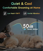 Dog Grooming Clippers for Thick Heavy Coats 3 Speeds Low Noise Pet Grooming Kit Cat Eletric Clipper with 10FC Ceramic & Stainless Steel Blade