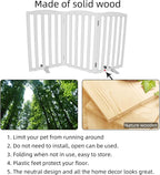 ZJSF Foldable Freestanding Indoor Dog Gate for House Wood White Long Pet Gates Dog Fence for Stairs Puppy Gates for Hallways,Pet Fence, Puppy Gate,Support Feet Included 32 "Height-3 Panels
