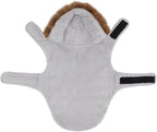 HDE Dog Puffer Jacket Fleece Lined Warm Dog Parka Winter Coat with Harness Hole White Rainbow Stripe - L