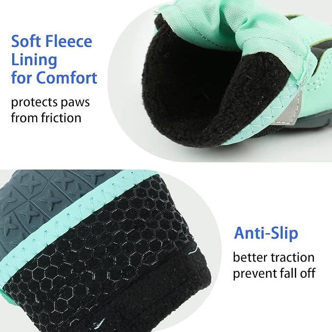 MIGOHI Dog Shoes for Small Dogs, Dog Boots & Paw Protectors for Hot Pavement, Snow & Ice, Waterproof Booties for Rainy Walks, Anti-Slip Shoes for Dogs Hard Floors, Hiking, Green Size 2