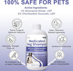 Medicated Dog Shampoo with 2% Miconazole & 2% Chlorhexidine – Relief for Itchy, Odor & Redness – Gentle Vet-Grade Formula for Healthy Skin & Coat - 17 oz