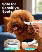 oneisall Dog Paw Trimmer, Small Dog Clippers with Double Blades | Low Noise, Gentle Skin-friendly Design, Cordless Precision Pet Hair trimmer for Grooming, for Paws, Eyes, Ears, Face, Rump