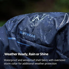 Ruffwear, Sun Shower Dog Raincoat Coverall, Waterproof & Windproof All-Weather Jacket with Full Coverage & Leg Straps, Lightweight & Reflective Dog Gear, Midnight Blue, X-Large