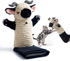 Cat Wrestling Glove, 22 inch Cat Puppet Wrestler with 3 Catnip Pouches & 3 Layer Resistant Protection, Interactive Cat Toy with Removable Bell for Boredom Relief & Mental Stimulation, Goat