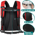 PetAmi Dog Backpack Carrier for Small Medium Dogs Large Cats up to 18 lbs, 2 Side Entry, Structured No-Collapse Frame, Airline Approved Ventilated Pet Backpack for Hiking Camping Travel Vet, Red