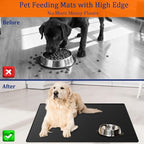 XXXXL Largest Pet Food Mat, 51.2"x25.6"(130cmx65cm) Silicone Dog Mats for Food and Water, Nonslip Pet Feeding Mats for Floors,Dog Cat Bowl Mat with Raised Edges, Light Gray