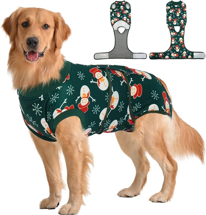 Kuoser Dog Surgery Recovery Suit, Doggie Surgical Bodysuit for Female Male Dogs, Pet Anti Licking Shirt for Spay Neuter Dog Cone Alternative
