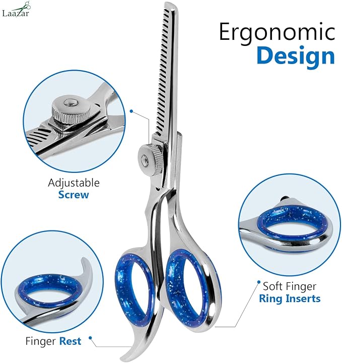 Professional 4.5-Inch Thinning Shears - Small Dog Grooming Scissors for Dogs' Faces and Eyes - Sharp & Durable - Ideal for Tight Spaces and Detailed Grooming - Pet and Cat Grooming Supplies
