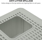 YITAHOME Large Enclosed Cat Litter Box w/Mat Scoop Grey Litter Box with Lid | Anti-Splash Kitty Litter Box with Lid & Pull-out Tray for Odor Control & Easy Cleaning, Front Entry Top Exit, Quick Assembly