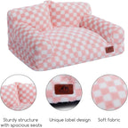 Hollypet Small Dog Large Cat Bed Puppy Couch Beds for Pets up to 25 lbs | Fluffy Dog Cat Couch Plush Soft Warming Pets Beds with Machine Washable Cover and Non-Slip Bottom