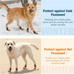 BEAUTYZOO 6PCS Dog Socks to Prevent Licking Paws, Anti Slip Dog Shoes for Hot Pavement Hardwood Floors, Traction Control Toe Grips Boots & Paw Protectors for Small Medium Large Senior Dogs, Brown M