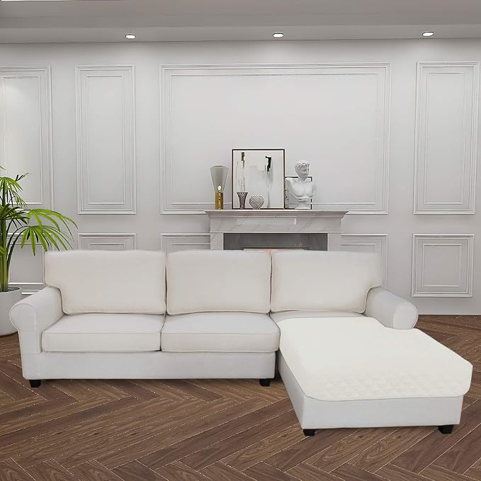 Easy-Going Sectional Couch Covers for Dogs L Shape Sofa Cover Reversible Sofa Slipcover Chaise Lounge Cover Furniture Protector Cover for Pets Dog Cat (42 x 68 inches, Ivory/Ivory) | Soft Sofa Slipcover For Dogs, Fits Left/Right Chaise Lounge Protector...