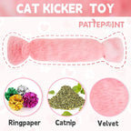 Cat Kicker Toy 3Pcs, Candy Shape Catnip Toys for Cats | Catnip Toys with Crinkle Paper. Indoor Kitten Toy Kicker Pillows.